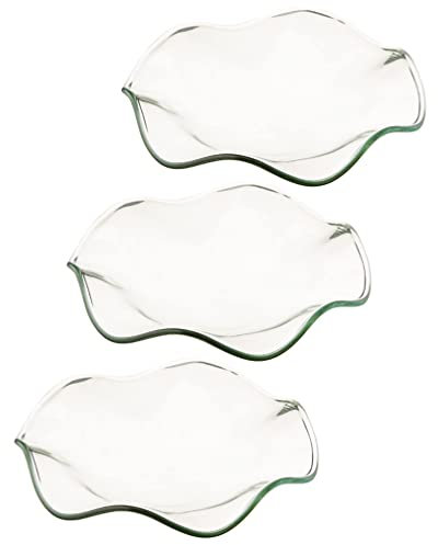 BESPORTBLE Oil Warmer Lamps Dish: 3pcs Burner Replacement Glass Dish, Fragrance Warmer Candle Holder, Wax Burner Plate, Oil Aromatherapy Heating Glass Round
