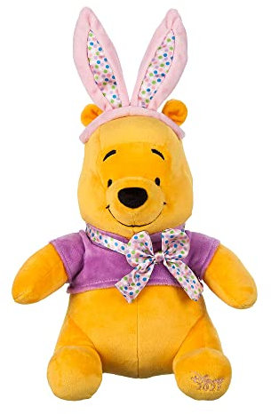 Disney Store Winnie Puuh Offizielles mittelgroßes Kuscheltier zu Ostern, 25,5 cm, Teddybär mit Flauschigen Häschenohren, Gepunkteter Fliege und gestickten Gesichtszügen, geeignet ab 0 Jahren