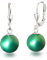 Schöner-SD Perlenohrringe 925 Silber Ohrhänger Perle hängend 10mm Eden Green grün