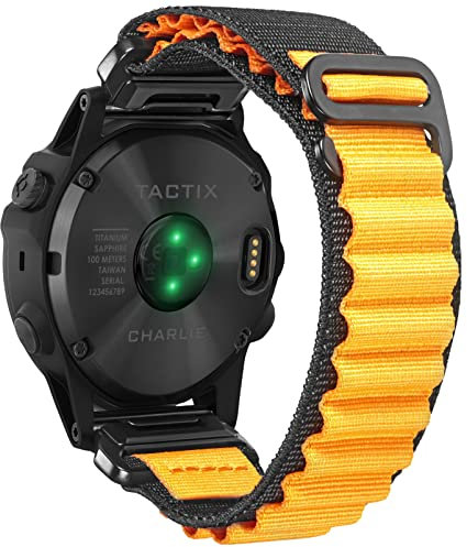 Nylon Uhrenarmband Kompatibel mit Garmin Sportarmband für fēnix/Forerunner/Vivoactive/Approach/MARQ/quatix/D2 Serie Robustes Ersatzband für Männer