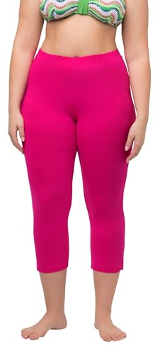 Ulla Popken Damen große Größen Übergrößen Plus Size Caprihose, 7/8-Länge, Elastikbund, bis Gr. 66/68 Fuchsia pink 66+ 574952810-66+