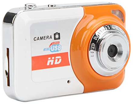Fotocamera Digitale, Mini Thumb Camera, Videocamera Portatile con Rilevamento del Movimento, Punta e Scatta Fotocamere Digitali, Mini DV Alla Moda per Adolescenti Studenti Bambini (Arancia)