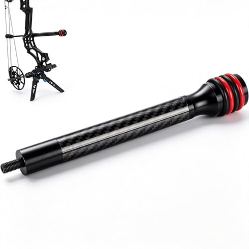 FENJANER Bogenschießen-Stabilisator - 20,3 cm Kohlefaser-Bogen-Balance-Stange mit Dämpfungssystem für Compound/Recurve-Bogen, Jagd, Bogenschießen-Zubehör