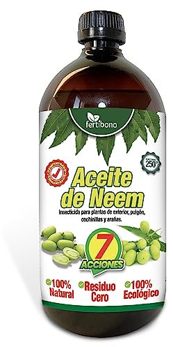 FERTIBONO Aceite de Neem 100% Puro y Natural - Extraído de Semillas - Vitalidad y Bienestar para Plantas - Hidratación y Nutrición Natural - Residuo Cero - 250ML