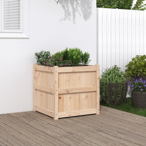ZEYUAN Jardinière d'extérieur 60x60x60 cm Bois de pin Massif,Jardiniere sur Pieds,Bac avec Treillis,Jardiniere Terrasse