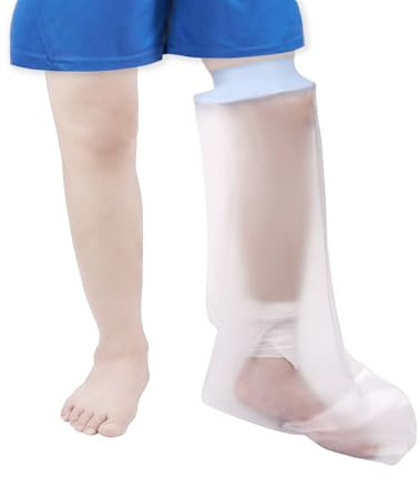 Fasola Protege Platre Jambe Enfant, Protection Platre Jambe Enfant Gardez Les Plaies et le Bandage au Sec, M