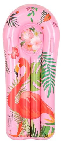 Surfbrett Aufblasbar Kinder Bodyboard mit Griffen, Tragbares Aufblasbares Surfboard für Kinder Strandsurfen Schwimmen Sommer Wasserspaß (Rosa)