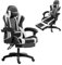 Frixovel Chaise Gaming, Siège de Bureau réglable, Fauteuil Gaming avec Repose-Pieds télescopique (Noir et Blanc)