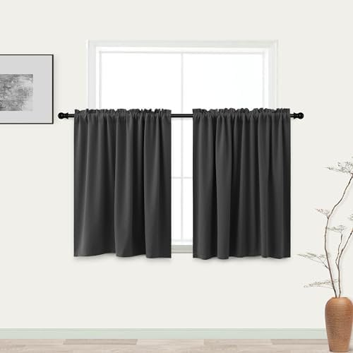 KOUFALL Wohnmobil-Vorhänge, Verdunkelung, Privatsphäre, Isolierung, Wohnmobil-Lichtschutz, Innenräume, Camper-Fenster, 61 x 91,4 cm Länge, Dunkelgrau