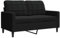 vidaXL Sofa 2-Sitzer, Polstersofa Doppelsofa für Wohnzimmer, Couch Loungesofa Metallgestell, Zweisitzer Samtsofa Sitzmöbel, Modern, Schwarz 120cm Samt