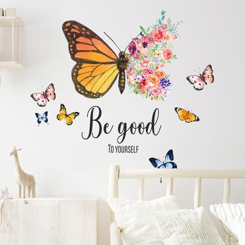 astylishome Wandtattoo Bunte Kleben Butterfly Dekoration Frühling Wandaufkleber Kinder Baby Basteln Wand Deko für Kinderzimmer Möbel Fenster Sticker 1401