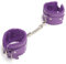 BONDAGERIE® Manette viola in ecopelle regolabili, con catenina