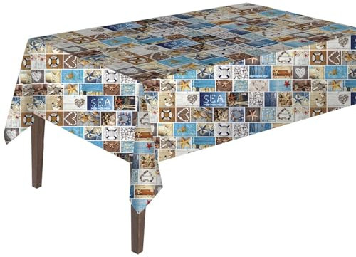 texpot Wachstuchtischdecke 140 x 120 cm abwaschbar Maritim Tischdecke Gartendecke