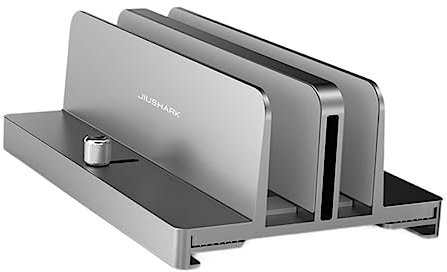 QUMIIRITY Aluminum Alloy Adjustable Vertical Laptop Stand Dual Slot Design for Enhanced Stability Desk Laptop Bracket for Compatibility with All Laptops and Tablets