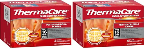 ThermaCare Schiena 4 Fasce Autoriscaldanti Monouso a Calore Terapeutico per i Dolori della Schiena, 8 Ore Calore Costante (Confezione da 2)