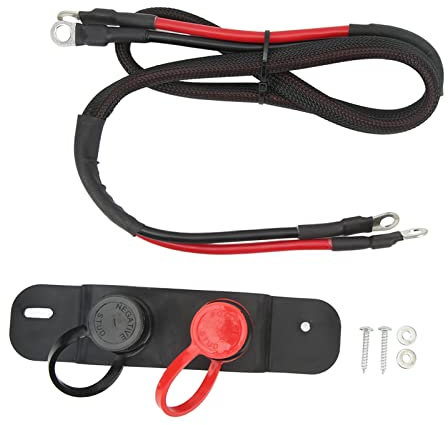Juroupi Remote Battery Jumper Terminals Charging Posts with 4 Gauge Cable for UTV ATV Car Truck RV Tractor Boat