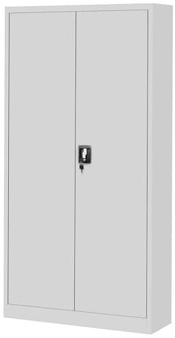 Jan Nowak Werkzeugschrank TC007 Werkstattschrank Garagenschrank 7 Schubladen Perforierte Rückwand Flügeltüren Pulverbeschichtet Metall 185 cm x 92 cm x 50 cm (Grau)