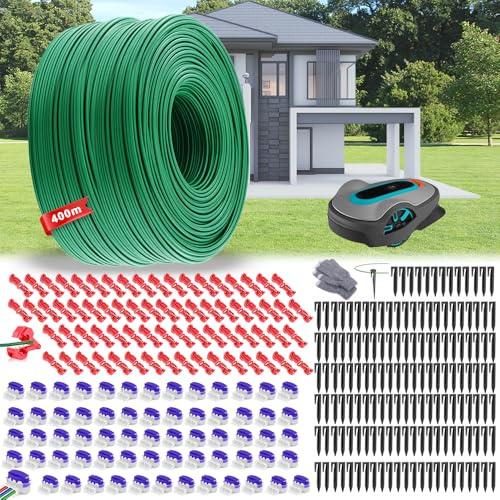 400m Universal Begrenzungskabel Mähroboter,Begrenzungsdraht Mähroboter,Mähroboter Kabel Ø2,7mm,Rasenmäher Draht aus Verzinktem Kupfer,Rasenroboter Begrenzungskabel,Rasenroboter Zubehör