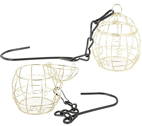 Milisten 2 Stück Teiliges Hängendes Vogelfutterhaus aus Strapazierfähigem Material für Garten für Wildvögel mit Einfacher Aufhängung und Blütenform