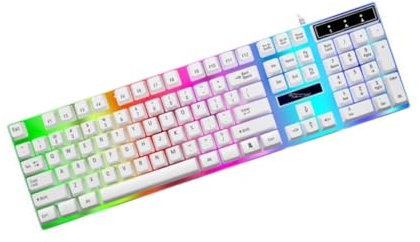 SWOOMEY Clavier USB Filaire avec Rétroéclairage Créatif Clavier Ordinateur Portable Blanc Confortable Et Portable Compatible Pc Tablette Smartphone