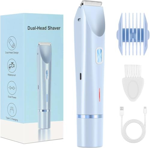Damenrasierer Elektrisch Intimbereich 2-in-1 Epilierer & Rasierer – Kabellos, Wiederaufladbar, Sanft für Beine, Gesicht, Achseln & Bikinizone – Schmerzfreie Haarentfernung, Wet & Dry