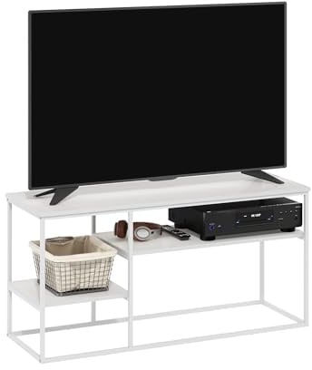 ZXLIHS Moretti Lifestyle TV Stand for TV up to 50 Inch, Solid White/White