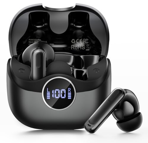 xinwld Adaptive Hybrid Active Noise Cancelling Earbuds, 2026 New Wireless Earbuds, Wireless Charging & Fast USB Charging, 6-Mic ENC Deep Bass, Bluetooth Earphones with 40H Playtime, IP7 Waterproof