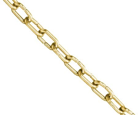 Faithfull FAICHCC1610B CHCC1610C Clock Chain Polished Brass 1.6mm x 10m