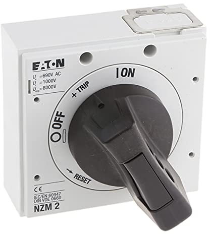 ROTARY HANDLE, LOCKABLE, BLACK/SILVER, NZM2 Series