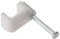 ForgeFix Cable Clips - Flat | BellWire | White Plastic Clip, Zinc Plated Nail | Box 100