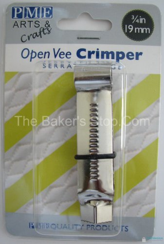 PME Open Vee Serrated Crimper, Silver, Large