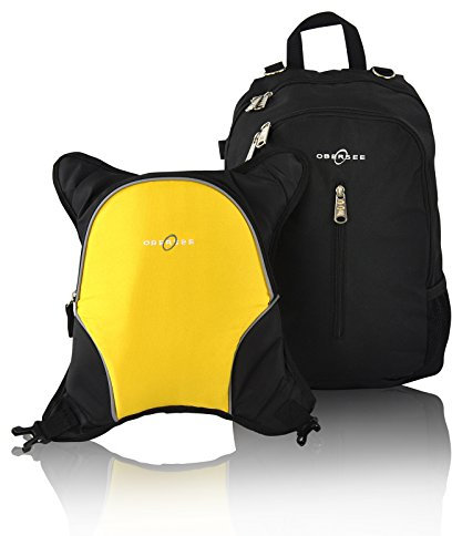 Obersee O3RBPCA019 Rio Wickelrucksack mit abnehmbarer Kühlvorrichtung, schwarz/gelb