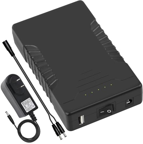Talentcell Rechargeable 12V 6000mAh/5V 12000mAh DC Output Lithium ion Battery Pack for LED Strip/CCTV Camera/Telescope/Modem and More, Portable Li-ion Power Bank with 12.6V Charger, Black