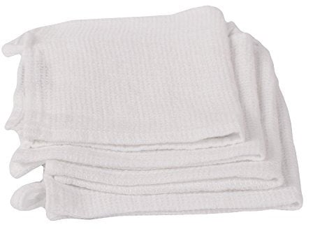 LinenMe 30 x 30 cm Set mit 4 Optischen weiß Leinen Handtüchern Wafer 0454601