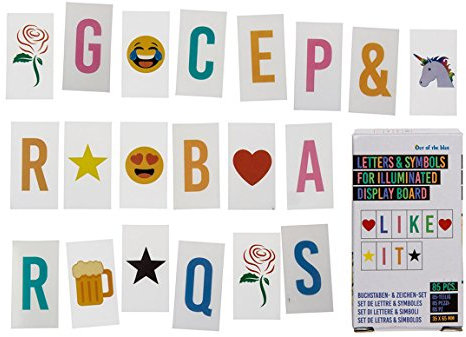 Bada Bing 85 tlg. Erweiterungsset Buchstaben Bunt für Leuchtschild Buchstaben Zeichen Symbole Einhorn Bierkrug Lightbox 49