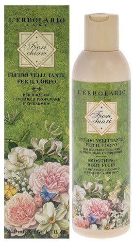 LErbolario Fiorichiari Smoothing Body Fluid, 200 ml - Body Lotion - With Extracts of White Lily - Floral Fruity Scent - Moisturizing - Cruelty-Free