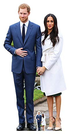 Star Cutouts SC1115 Prince Harry & Meghan Markle Lifesize Cardboard Cutout with Mini 186cm – Royal Event Decoration, Party Display & Collector Gift