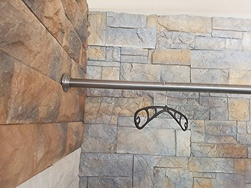 Garderobenstange Edelstahl 100cm aus Edelstahl-Rohr 33,7mm | Kleiderstange Wandmontage für Kleiderbügel nach Maß | Garderobenständer Kleiderhaken Garderobe Rostfrei Bayram® (100cm)