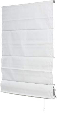 Ventanara® Raffrollo Raffgardine verdunkelnd Faltrollo raumverdunkelnd Blickdicht Thermorollo Sichtschutz (140 x 220 cm, Weiß)