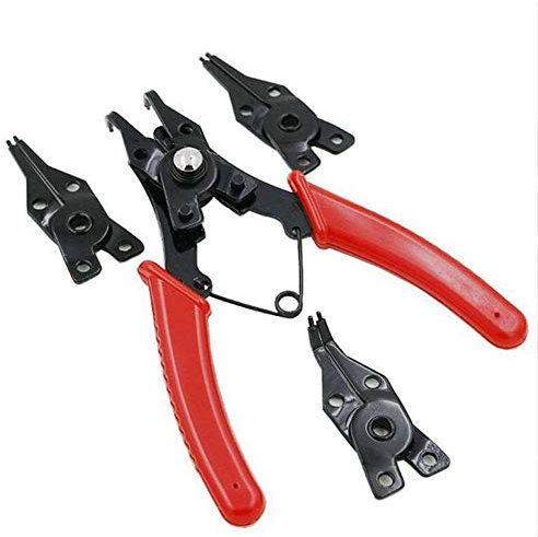 Katur Pince à circlips interchangeable 4 en 1, pince multifonctionnelle, outil pour retirer les anneaux internes externes
