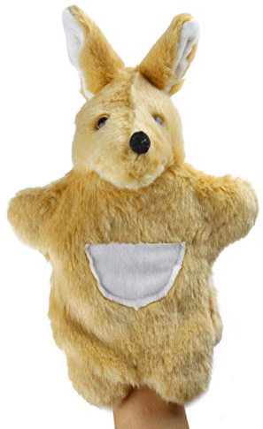 Larcele Niedlichen Plüsch Handpuppe weichen Stofftier Spielzeug (SO-24 Khaki Känguru)
