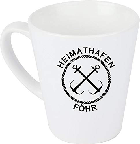 ShirtInStyle Kaffeepott Latte Tasse, Heimathafen Föhr Anker, Weiß