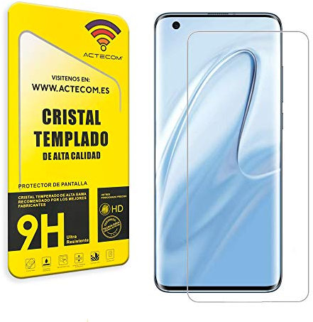 actecom® Protector Pantalla Compatible con XIAOMI MI 10 Cristal Vidrio Templado *No Cubre Bordes curvos*