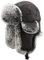 HAORUN Herren Trapper-Mütze, Sport, russischer Kosaken, Kunstfell, Wildleder, warm - Schwarz - MEDIUM