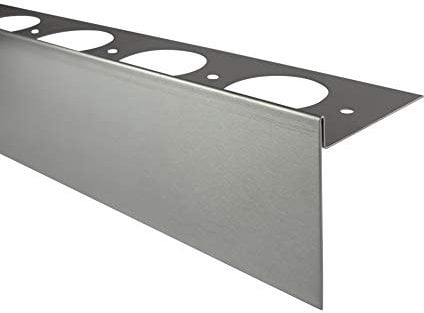 Fuchs Design Terrassenprofil V2A Edelstahl 250 cm Länge 75/13 mm Höhe Silber - Terrassenblende Terrassenleiste Kantenabdeckung für die Terrasse