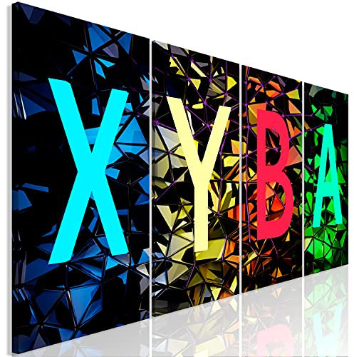 murando - Wandbilder mehrteilige für Gamers Spielkonsole Vlies Leinwandbild 4 Teilig 80x30 cm Kunstdruck Wandbilder XXL Gamingzimmer Wanddekoration Gaming Deko Design Jugendzimmer Wand Bild