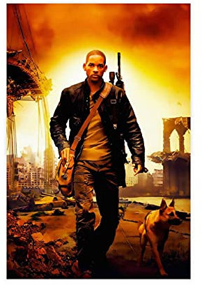 2007 Classic Horror I Am Legend Movie Poster 10 Leinwand-Poster, Wandkunst, Deko, Bild, Gemälde für Wohnzimmer, Schlafzimmer, Dekoration, ungerahmt: 30 x 45 cm