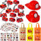 Tacobear 48 Stück Feuerwehrmann Party Mitgebsel Kindergeburtstag Give Aways Feuerwehrhelm Feuerwehrauto Geschenktüten Tattoos Feuerwehr Spielzeug Gastgeschenke für Kinder Jungen Mädchen