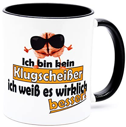 Ich bin kein Klugscheißer weiß es besser Handwerker Büro Arbeitskollegen Kollegin Kollege Arbeit Chef Fun Spruch Tasse Lustig Becher Kaffeetasse witzig angeber wortschatz proll sachen nerd klug schlau