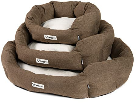 JAMAXX Hunde-Körbchen Bequem Weich, Wendekissen Waschbar Hundekorb Hundebett mit Komfort-Polsterung PDB2089 (L) 90x75 Brown